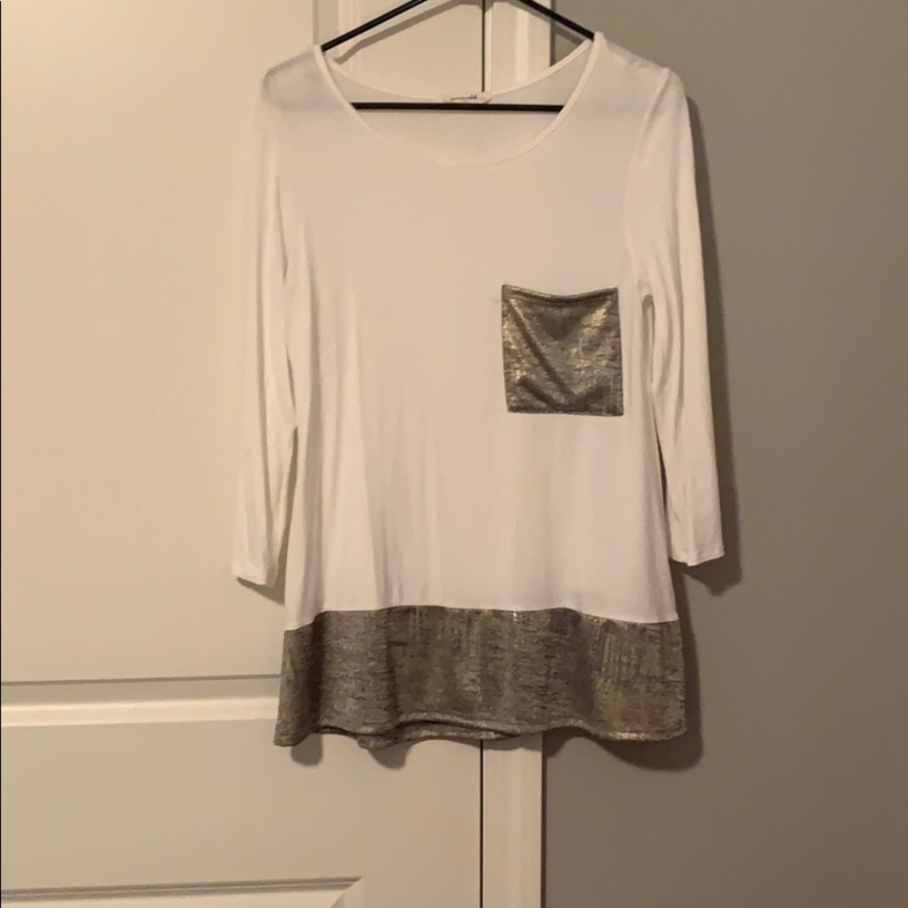 White and gold top